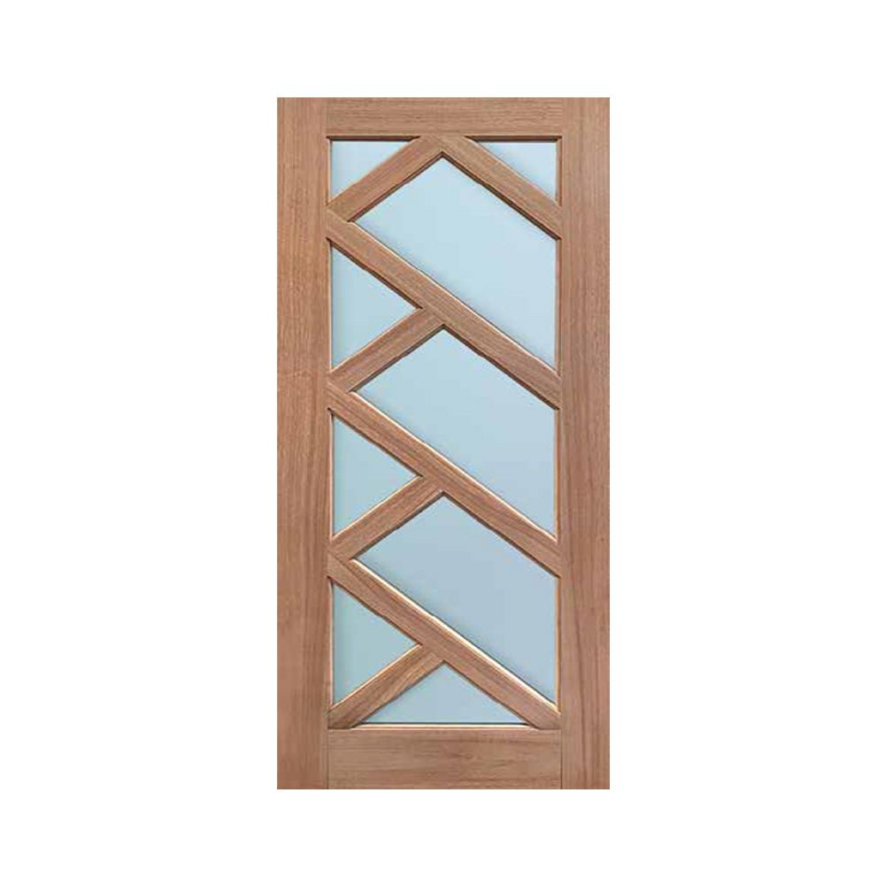 Mahogany Modern Diagonal 9L Door 36 In X 80 In