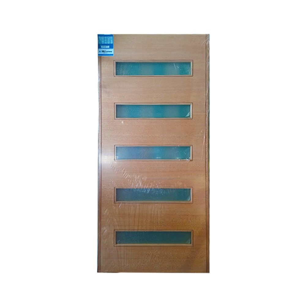 Mahogany Modern Horizontal 5L Door 32 In X 80 In