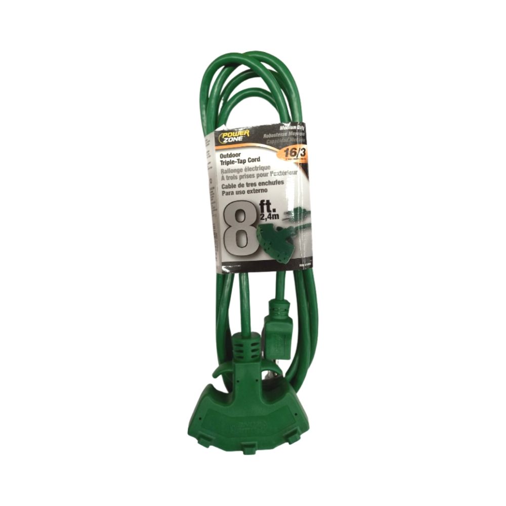 3T Extension Cord 8 Ft Grn