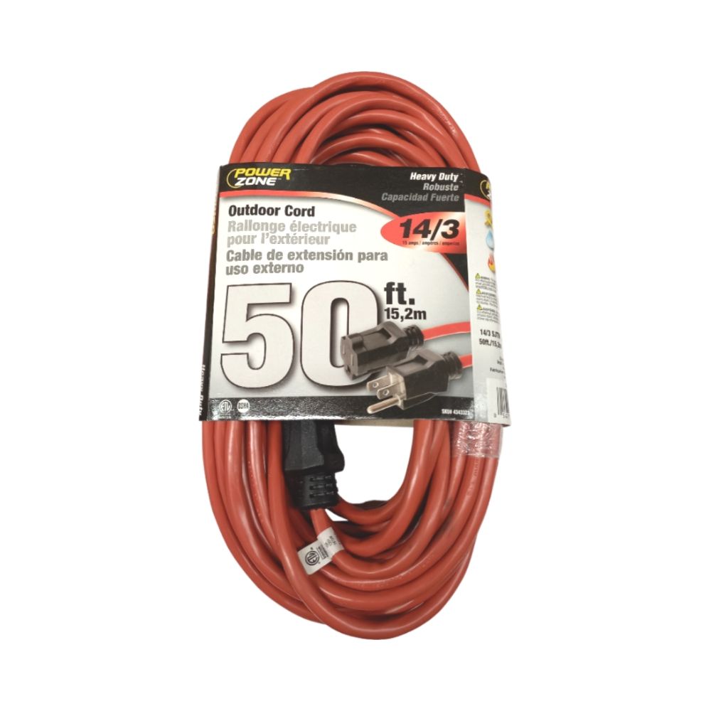 14/3 Extension Cord 50 Ft Red
