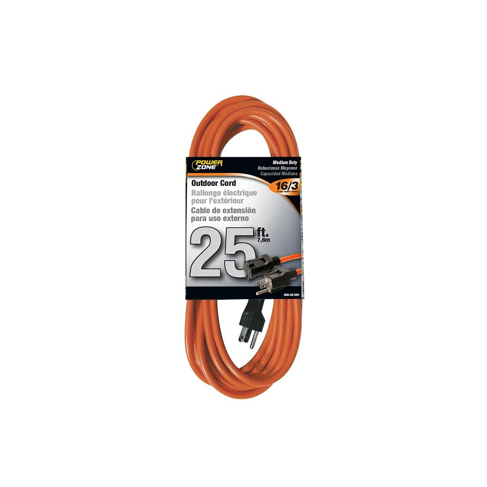 16/3 Extension Cord 25 Ft Orange