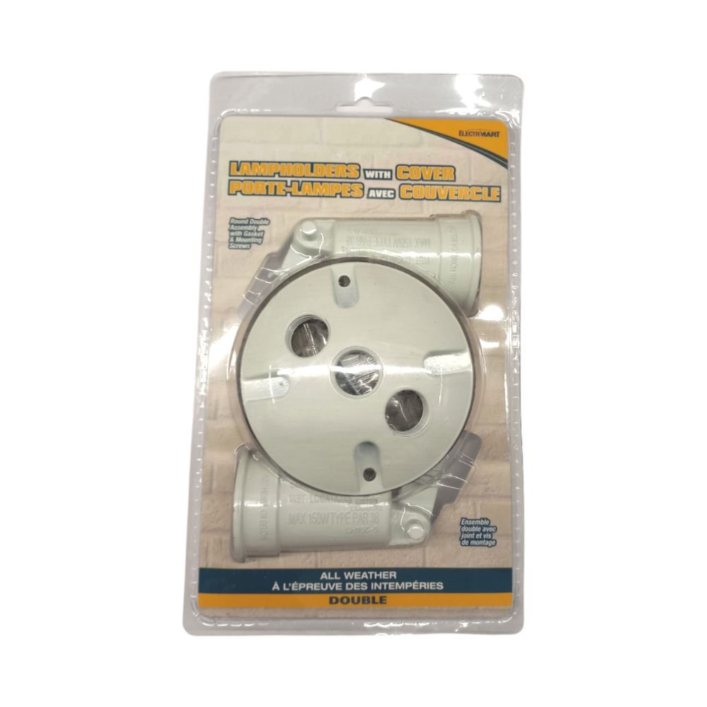 W-proof Double Lampholder Wht