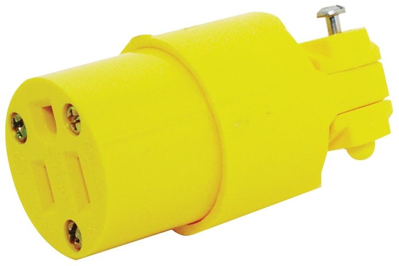 Cooper 3W 15A 125V Female Plug Ylw