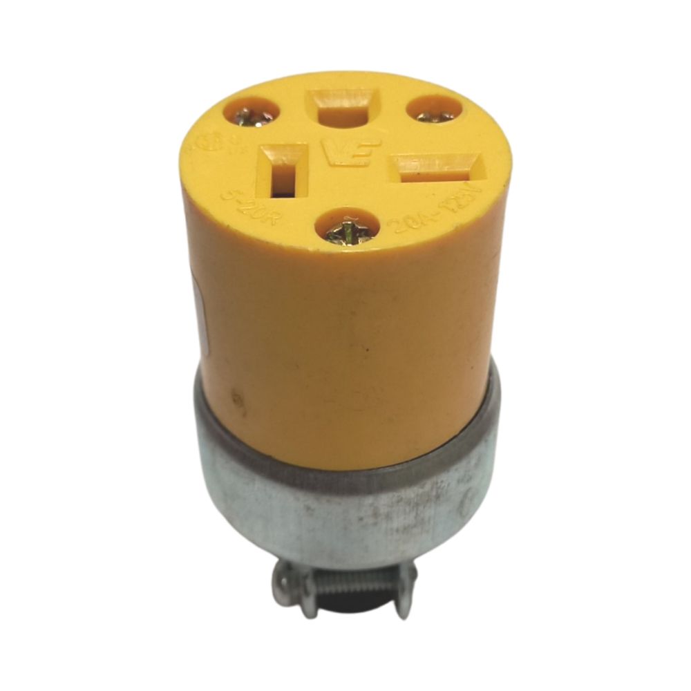 125V 20A 3 Pin Female Plug Ylw