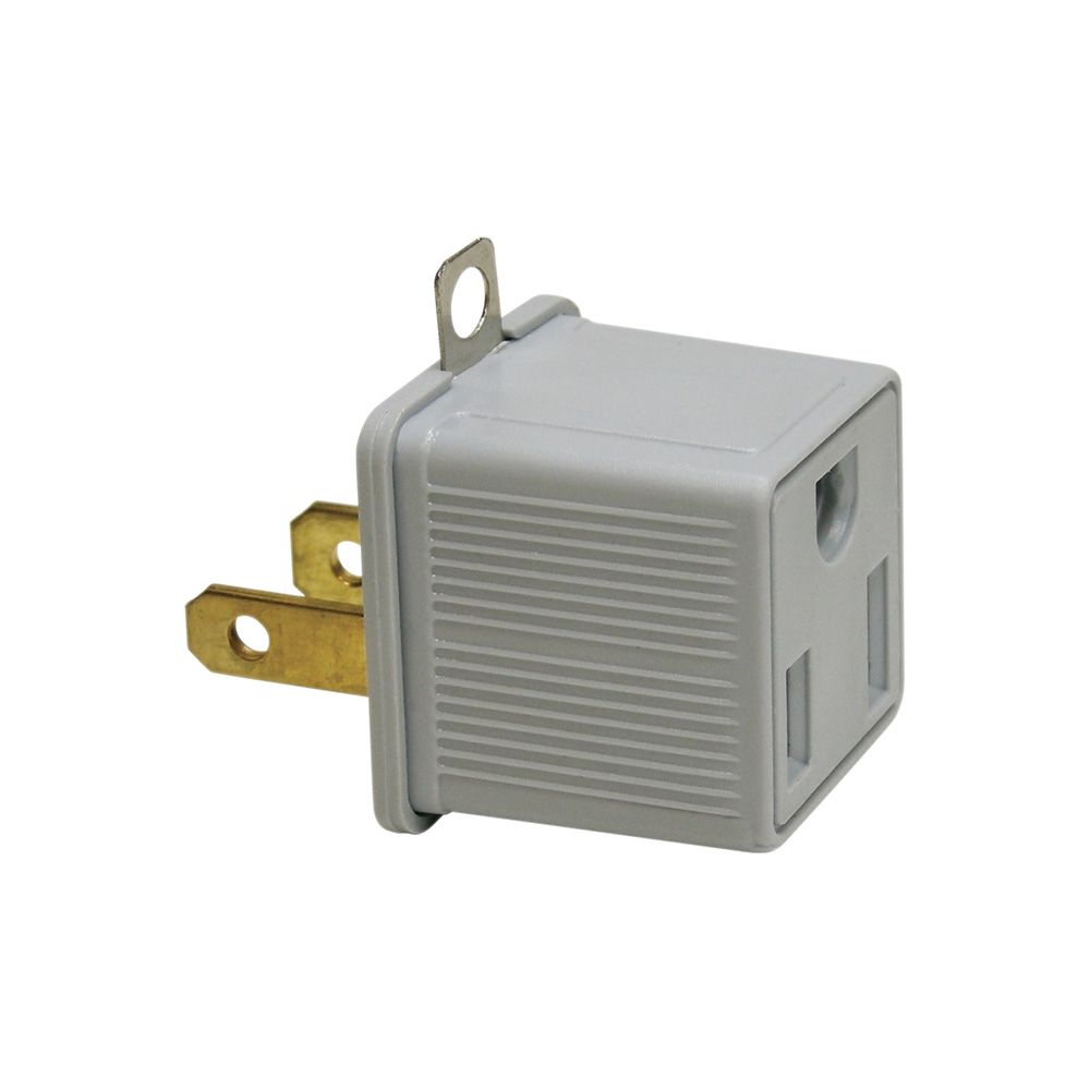 3 To 2 Plug Adapter Gry 2 Pk