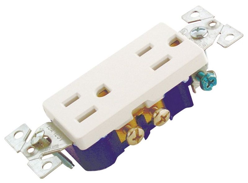 Cooper Decora Duplex Receptacle Wht