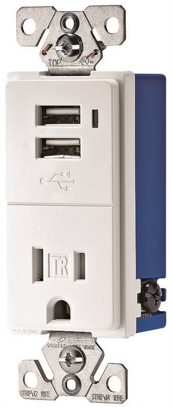 Decora Usb Port Receptacle Wht