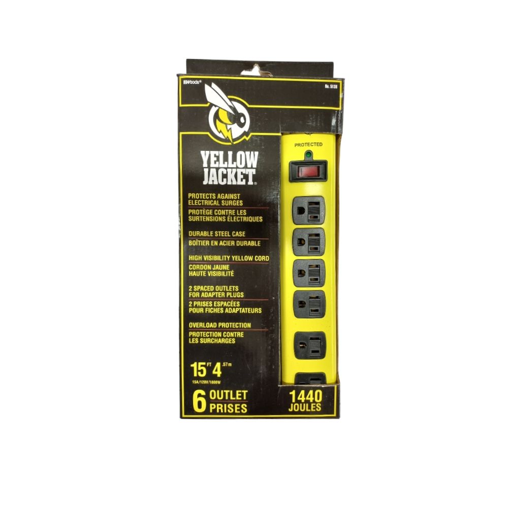 6 Plug 1050J Metal Surge Protector