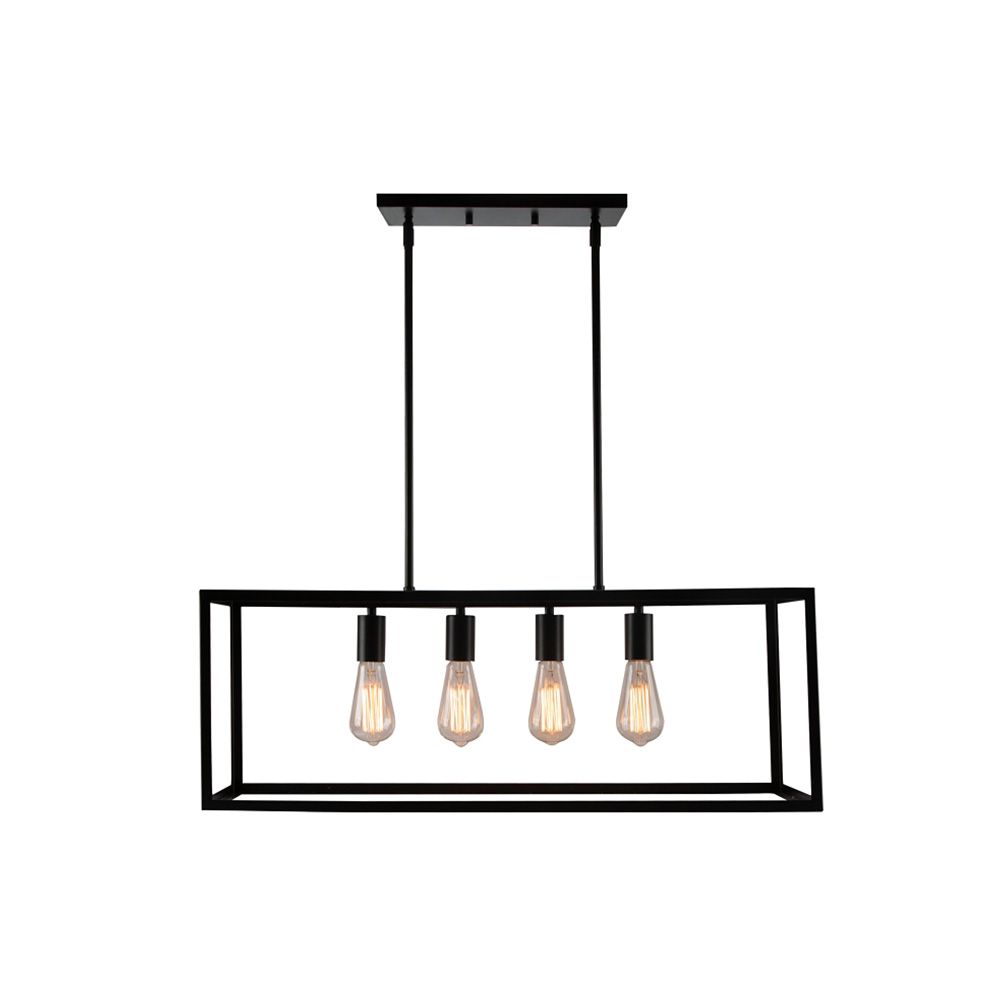 Chandelier Farmhouse 4L Blk 60w