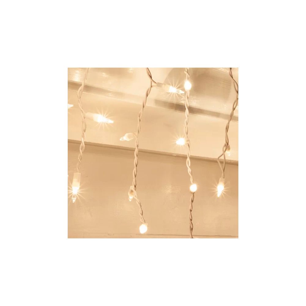 Xmas Icicle Light Wht Clr 100ct