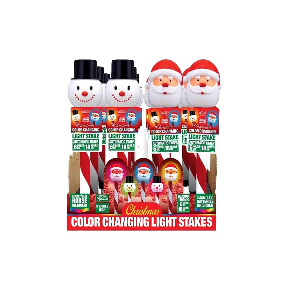 Xmas Light Santa Stake 70299