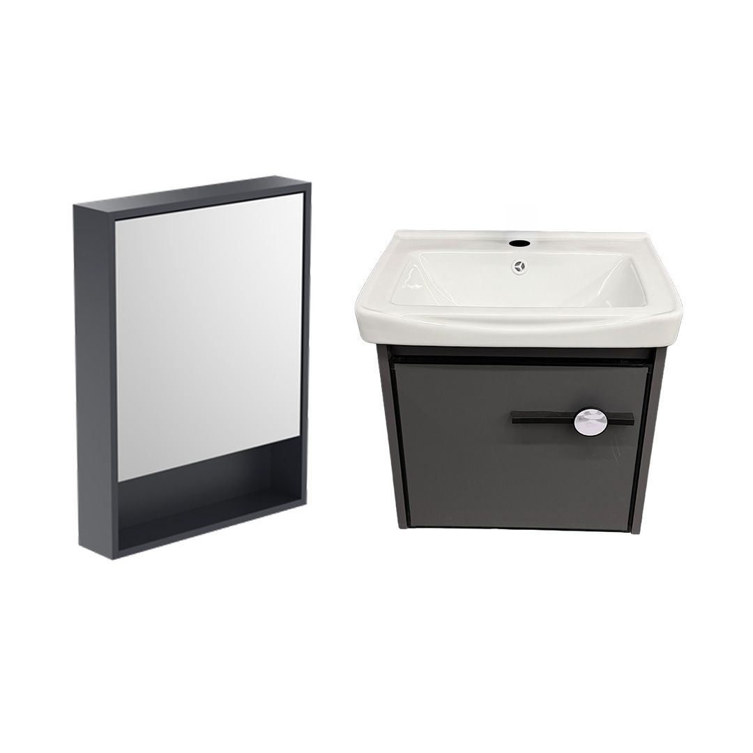 Bathroom Vanity With Mirror Cabinet in Dark Gray