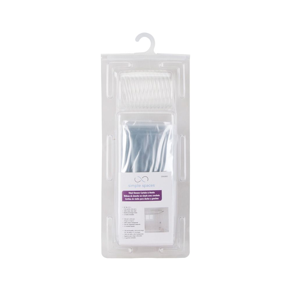 Shower Curtain With Ring 70 In X 72 In Clr