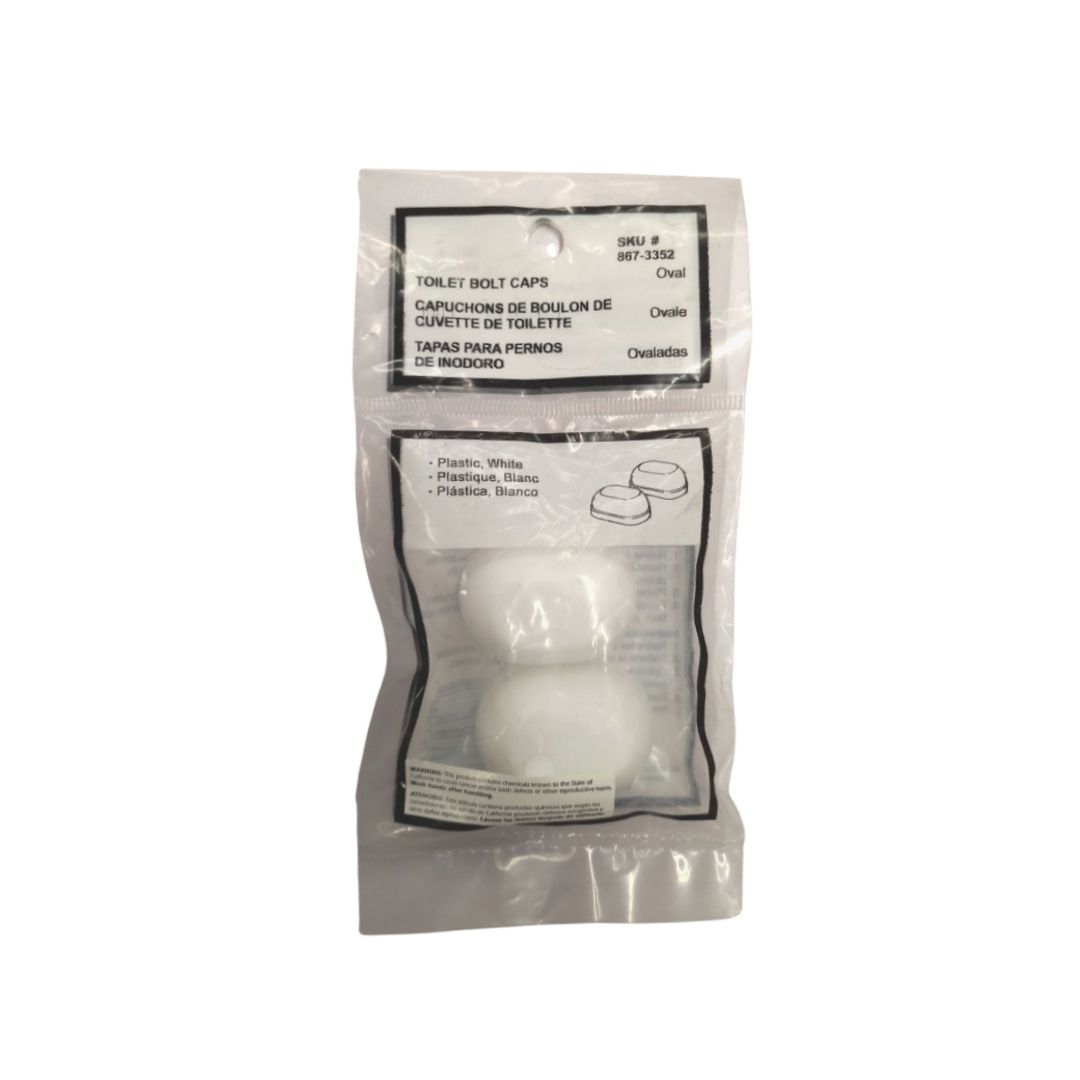 Wws Oval Toilet Bolt Cap Wht 2 Piece
