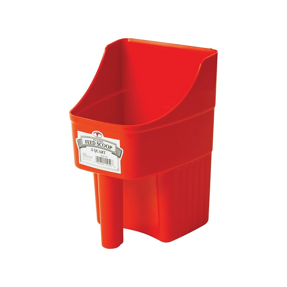Plastic Enclosed Scoop Feed 3 Quart Red