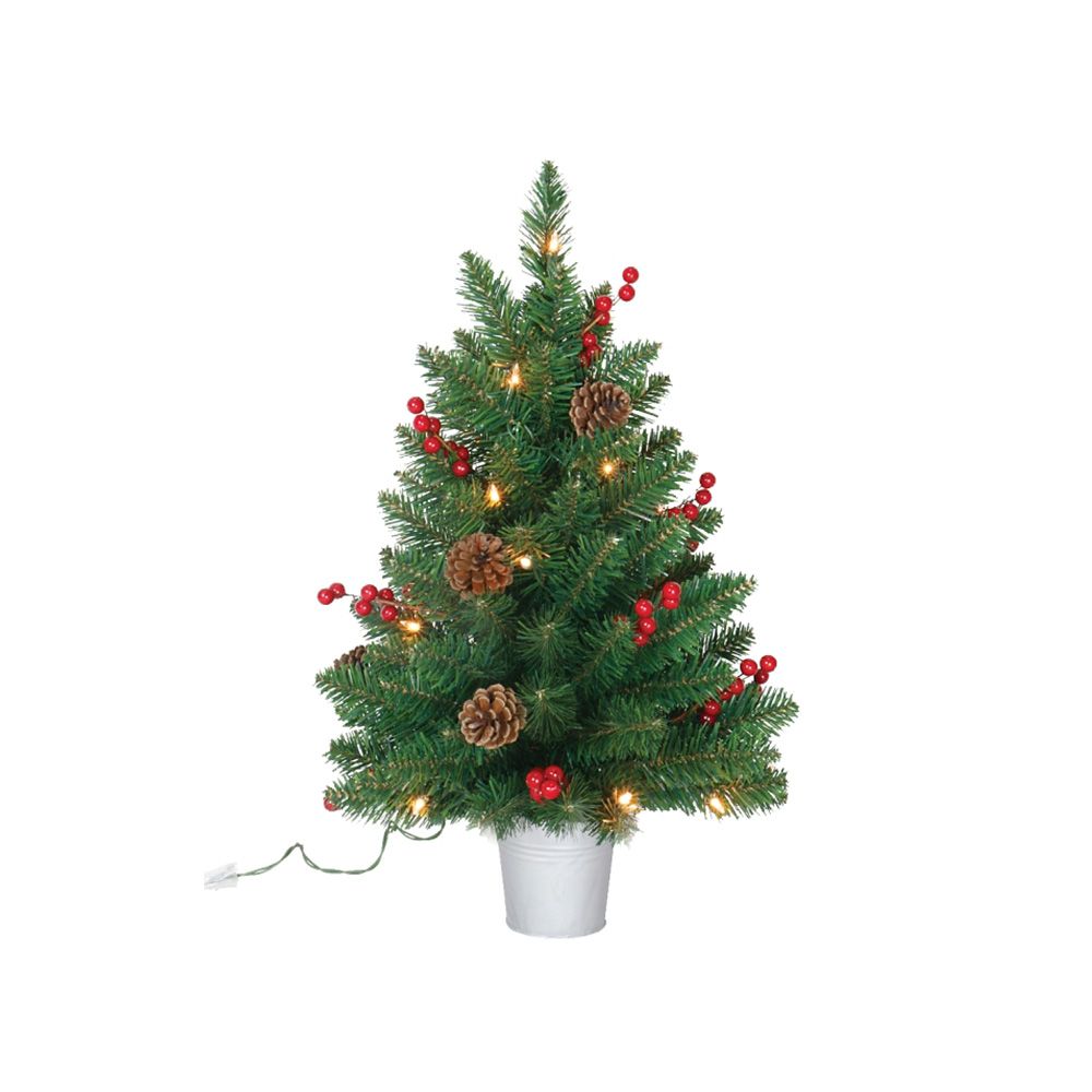 Xmas Prelit Tree W/ Bucket 24in