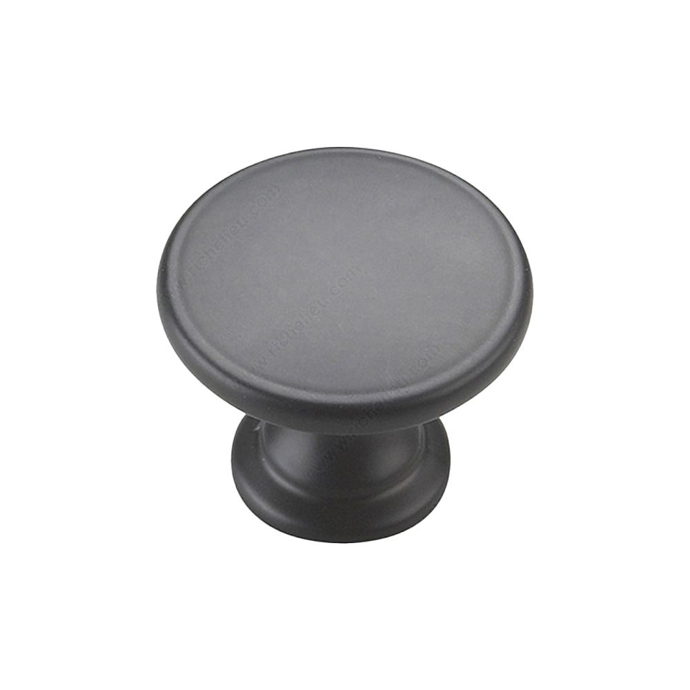 Flat Black Cabinet Knob 1-3/4