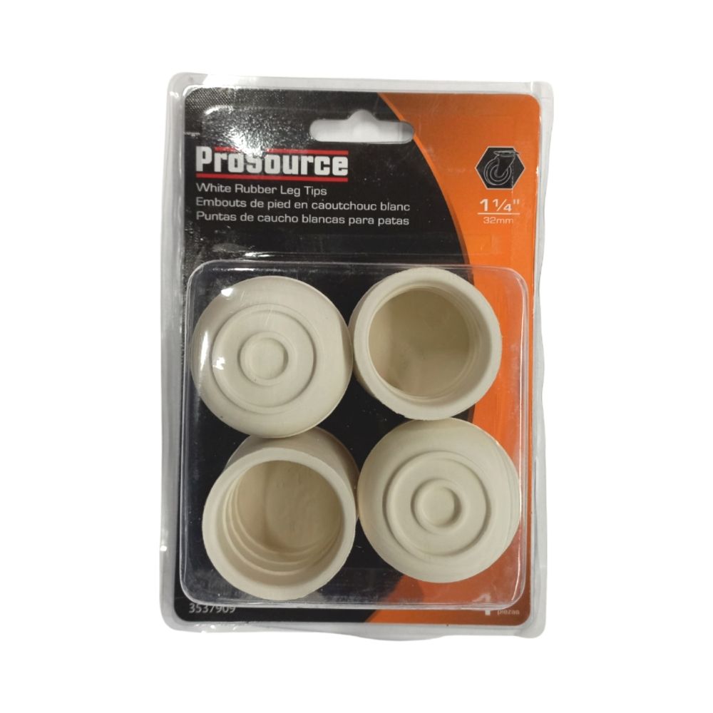 Rubber Feet 1 1/4 In Wht 4 Piece