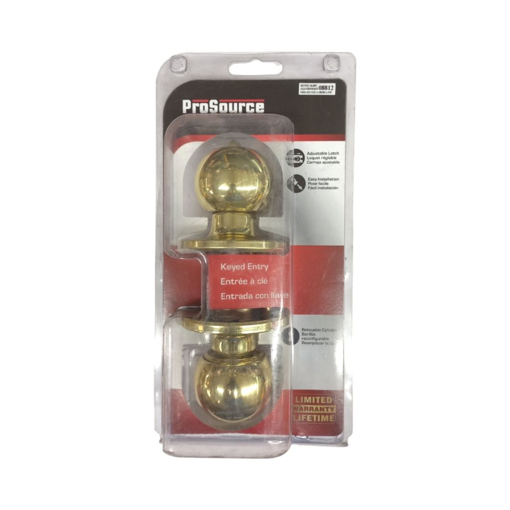 Prosource P-Brass Round Entry Lockset T3700V-PS