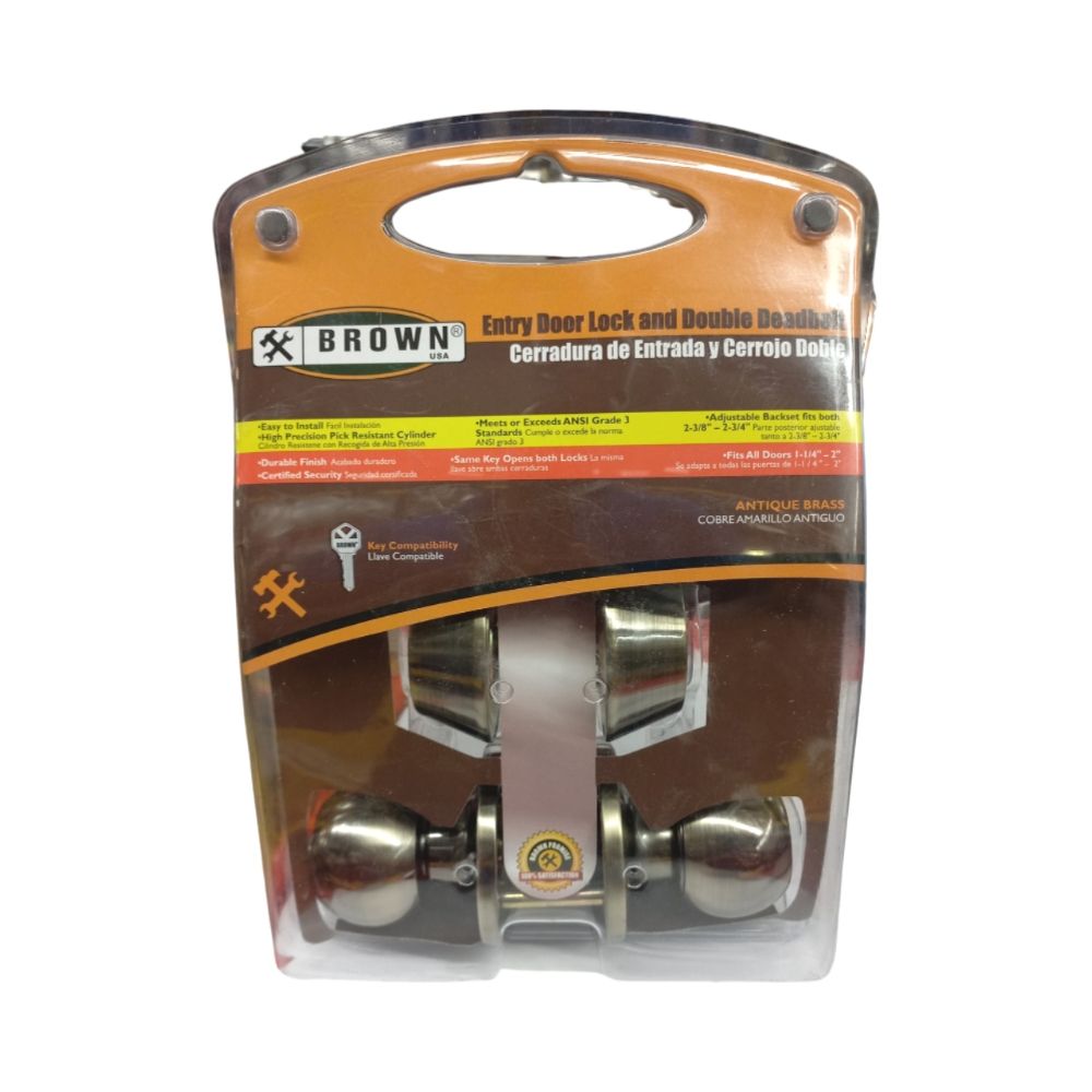 Brown Entry/Deadb Lockset Bra BRAB72