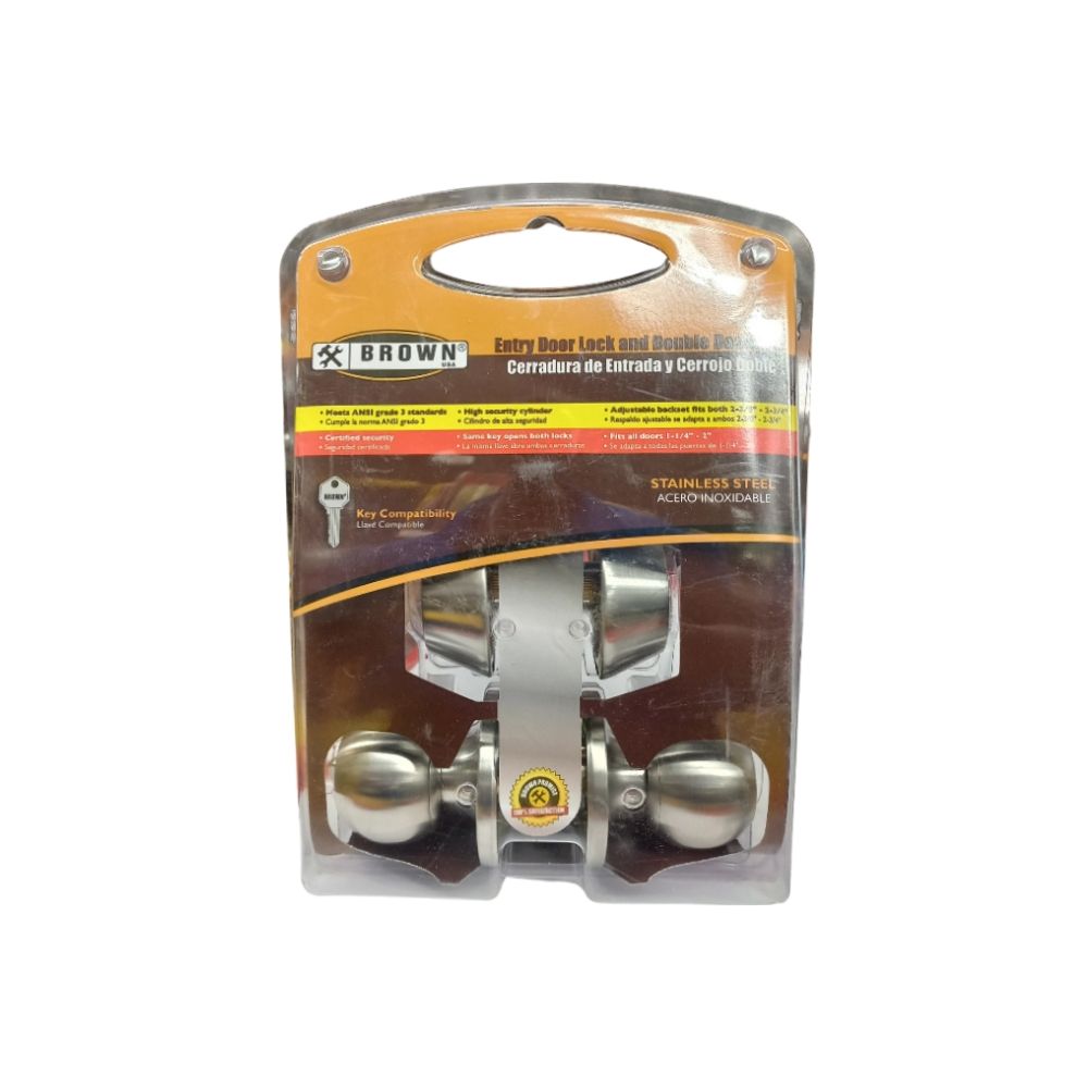 Brown S-Steel Commercial Dbl Lock BRSS72