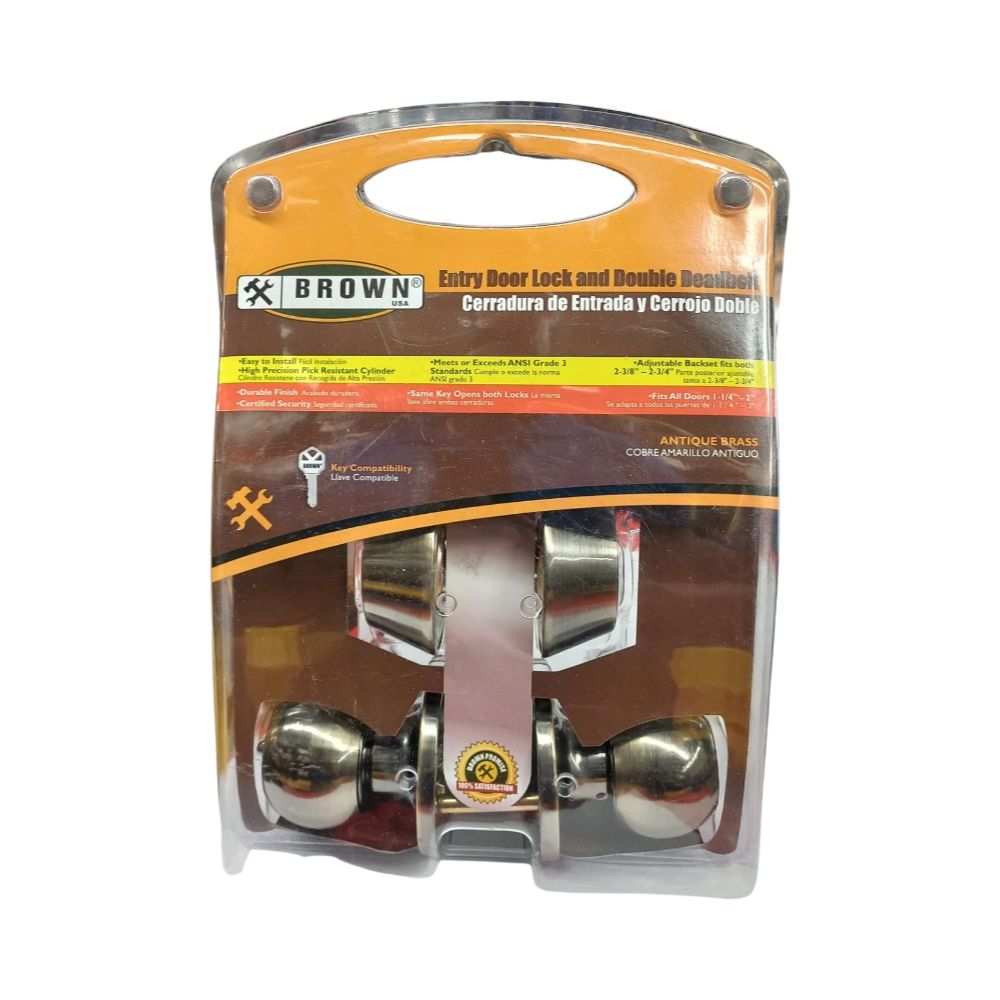 Brown S-Steel Commercial Lever Dbl Lock BRSS82L