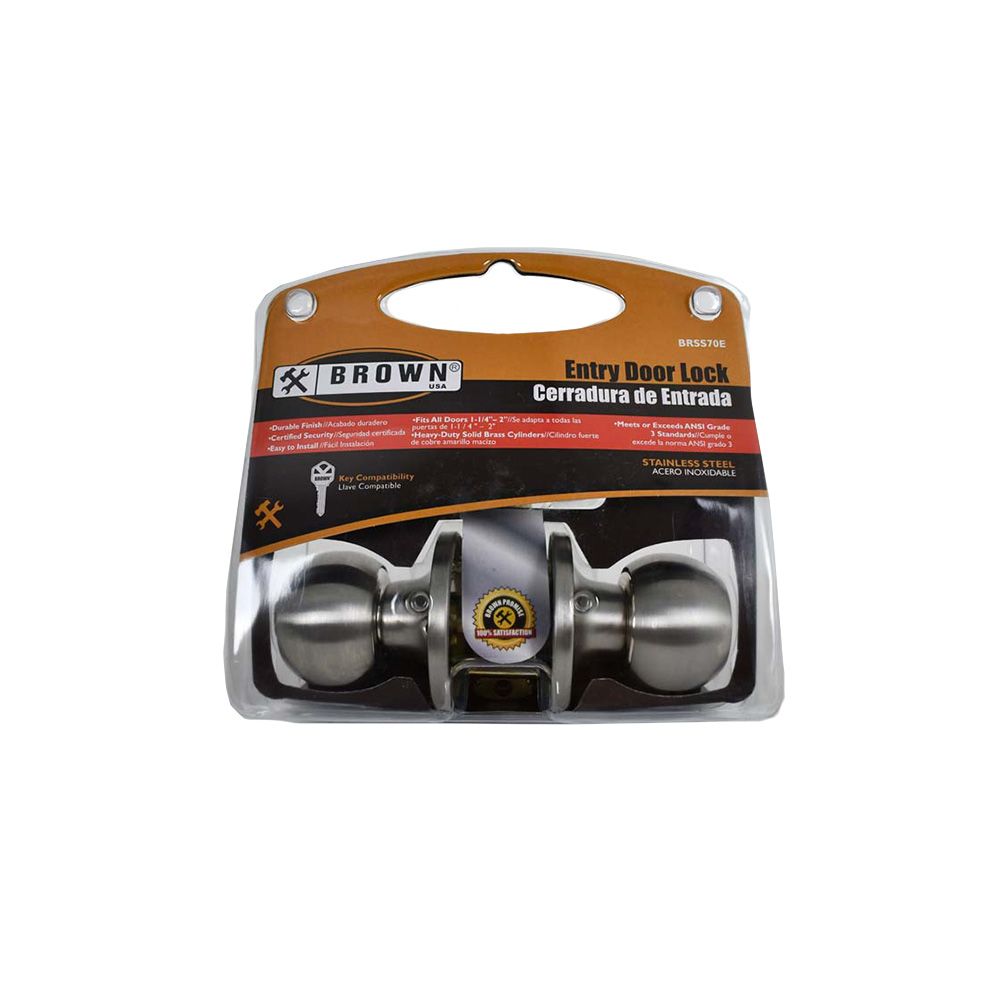 Brown S-Steel Entry Door Lock BRSS70E