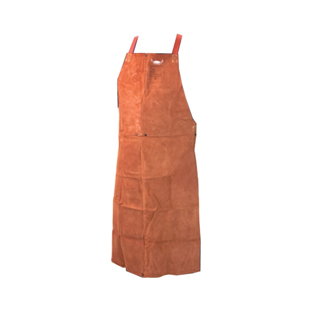 Leather Bib Apron Brown
