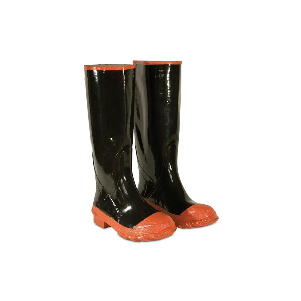 Size 8 Rubber Knee Length Boots Blk-Red