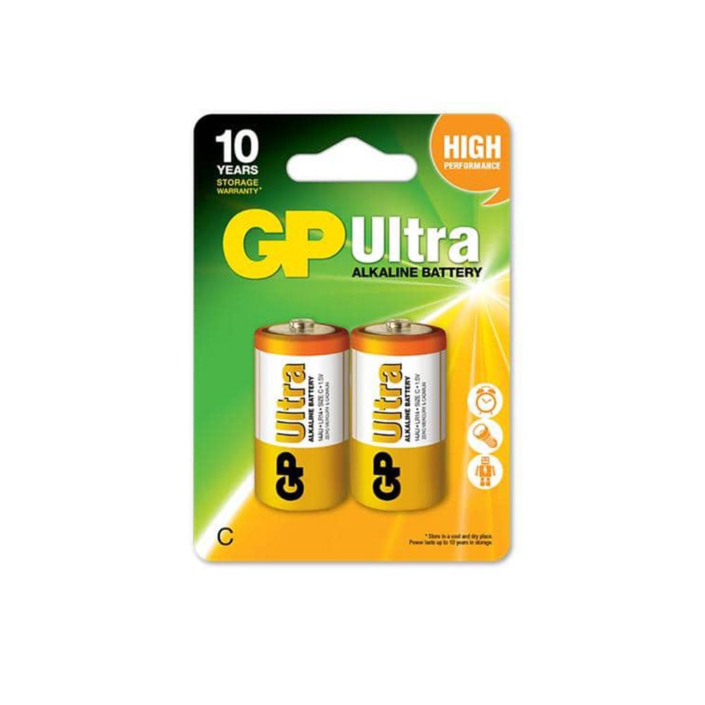 Gp Ultra Alkaline C Battery 2 Pk