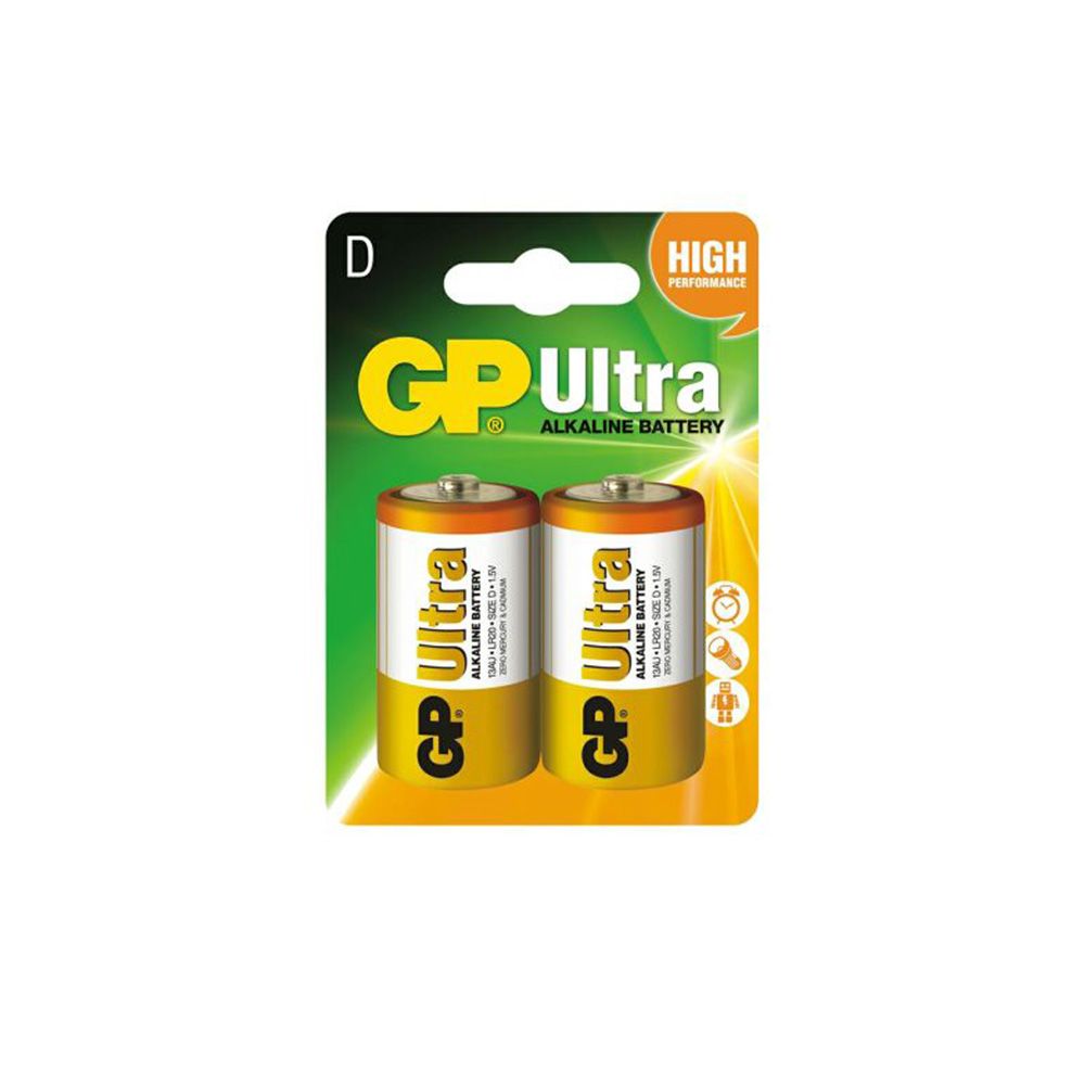 Gp Ultra Alkaline D Battery 2 Pk
