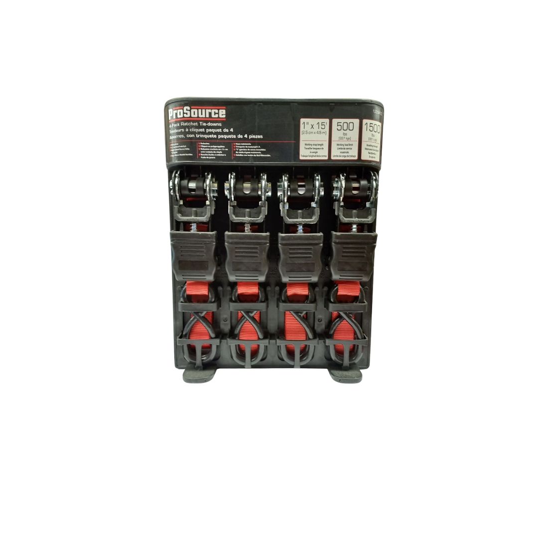 Ratchet Tie-Down 1 In X 15 Ft 4 Pk