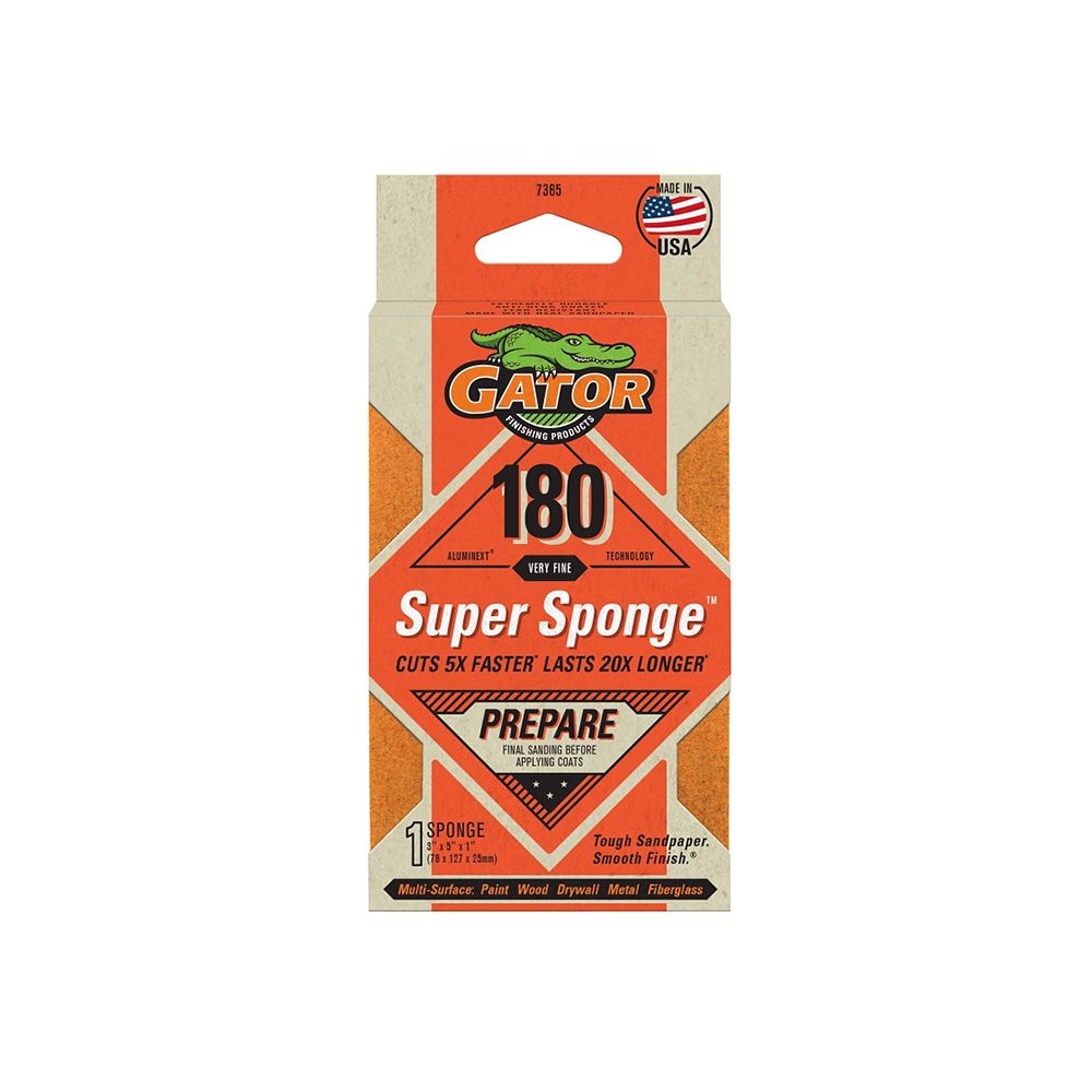 Gator Sanding Sponge 180 Grit 3 X 5 X 1IN