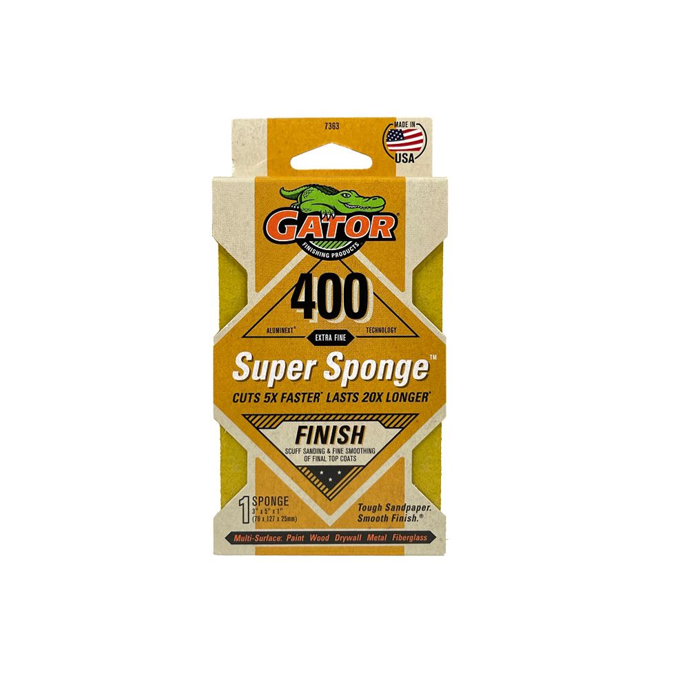 Gator Sanding Sponge 400 Grit 3 X 5 X 1IN
