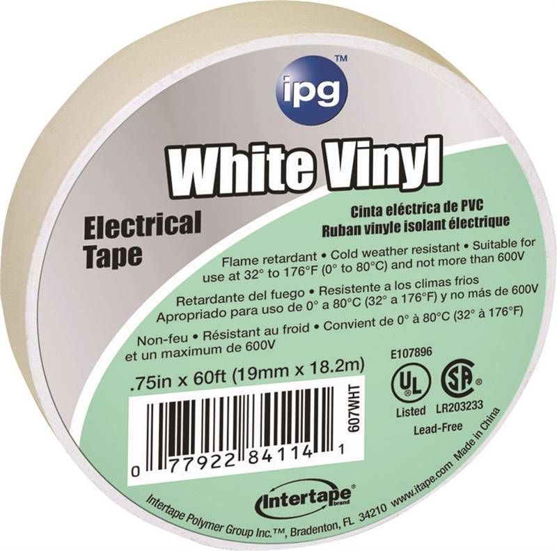 Electric Tape 3/4 In X 60 Ft Wht