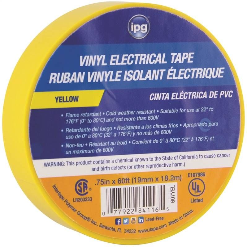 Electric Tape 3/4 In X 60 Ft Ylw