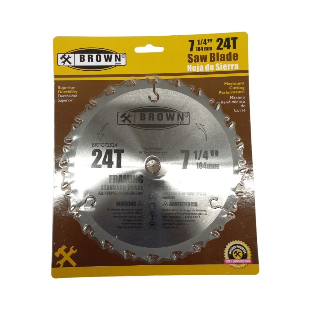 Brown 24 Tooth Circular Saw Blade 7 1/4 In