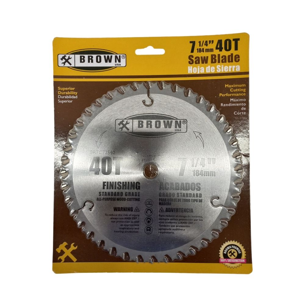 Brown 40 Tooth Circular Saw Blade 7 1/4 In