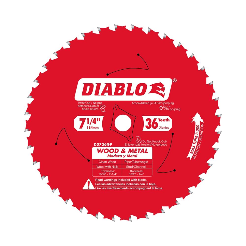 Diablo 36 Gp T Circular Saw Metal Blade 7 1/4"
