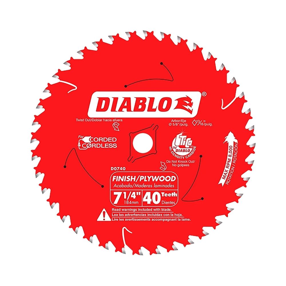 Diablo 40 Tooth Circular Saw Blade 7 1/4 In