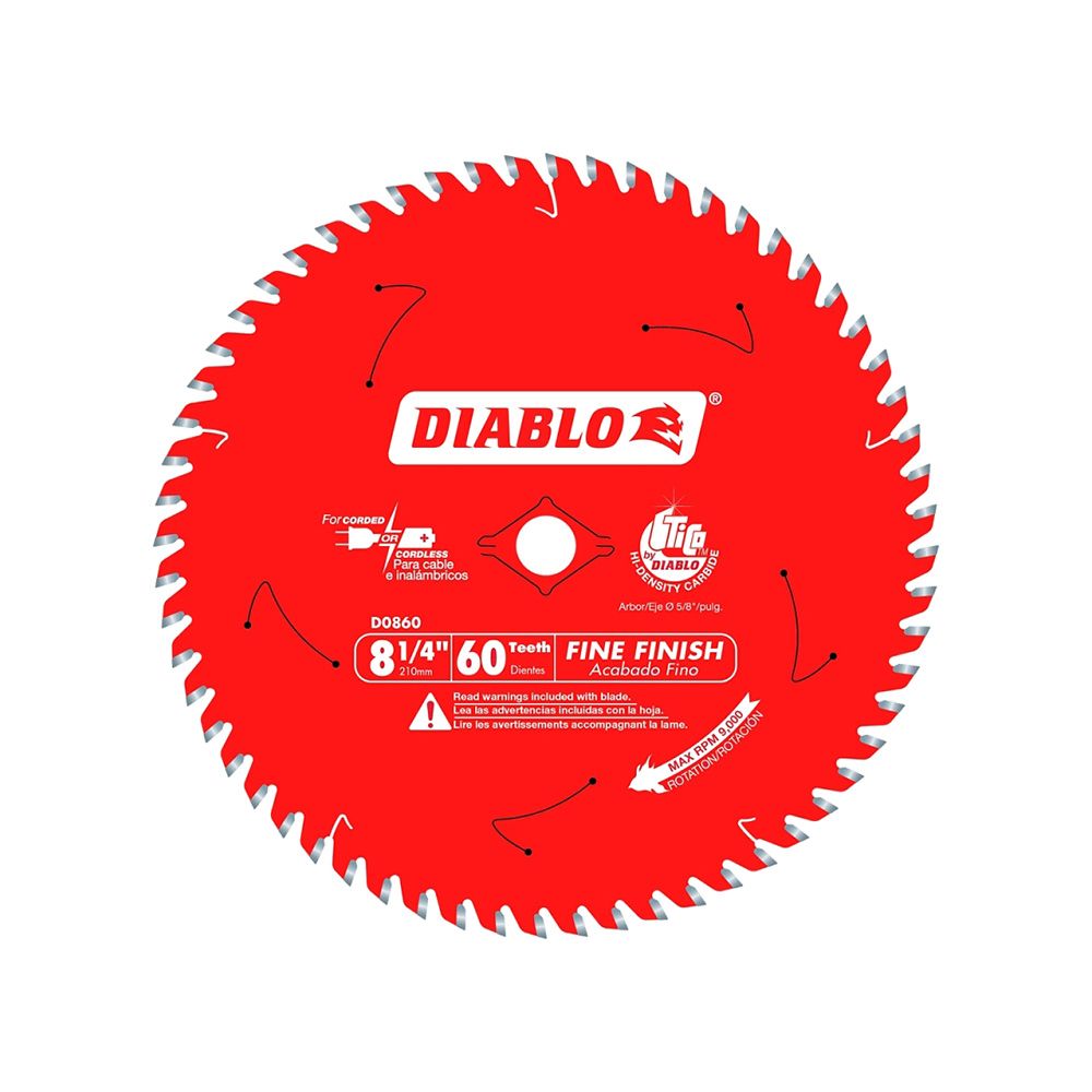Diablo 60 Tooth Circular Saw Blade 8 1/4 In