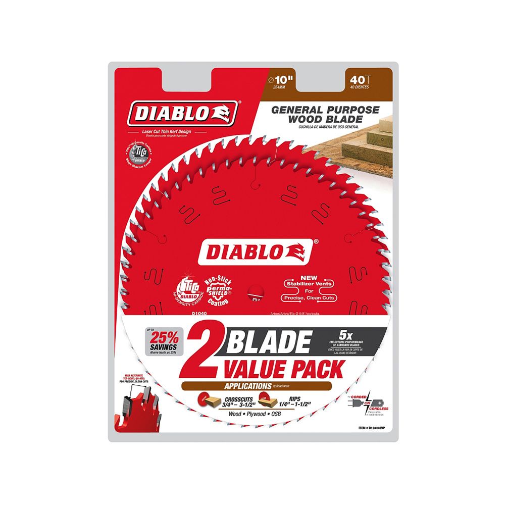 Diablo 40 Tooth Circular Saw Blade 10 In
