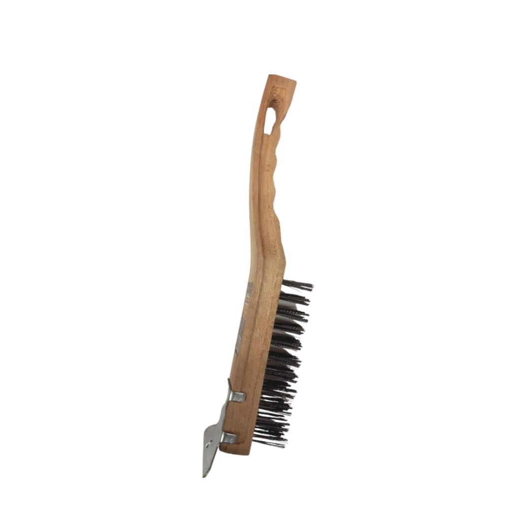 Brown Wire Brush W/ Scraper