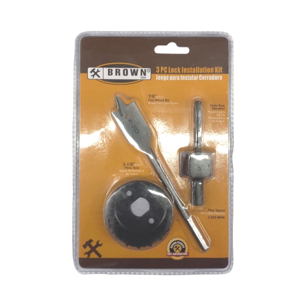 Brown Lock Install Kit 3 Piece