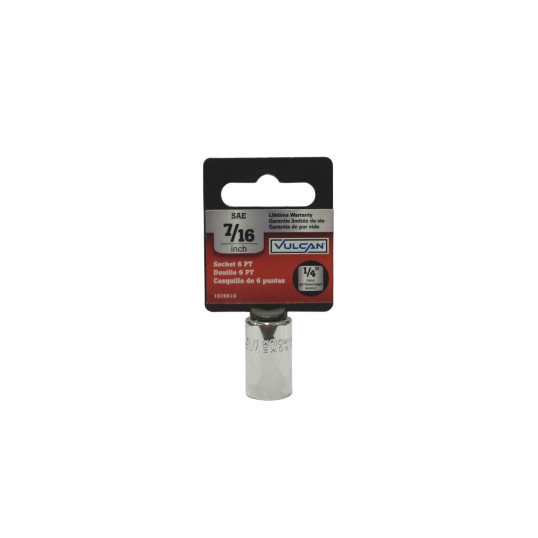 Vulcan 1/4 Drive 6 Pt Socket 7/16 In