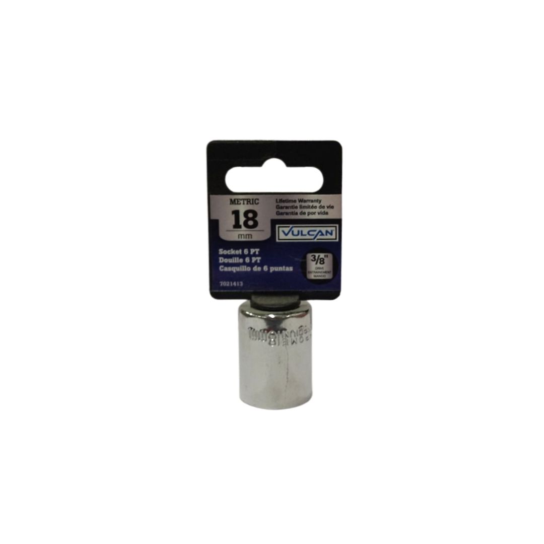 Vulcan 3/8 Drive 6 Pt Socket 18 Mm