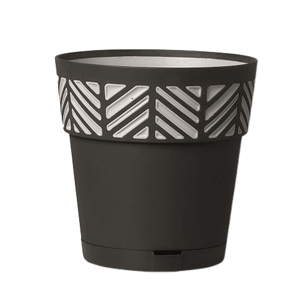 Mosaic Planter Ten Inch Black and White 1 Each 9E83ZSZ023