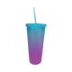 PLASTIC CUP W/ LID & STRAW