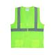 Vest Solid Safety Zip Green Small